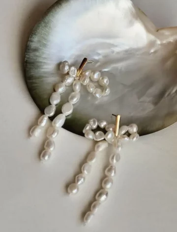 Boucles d'oreilles Bow Perle - Maison Sabben - Bijoux - Promesse Mariage